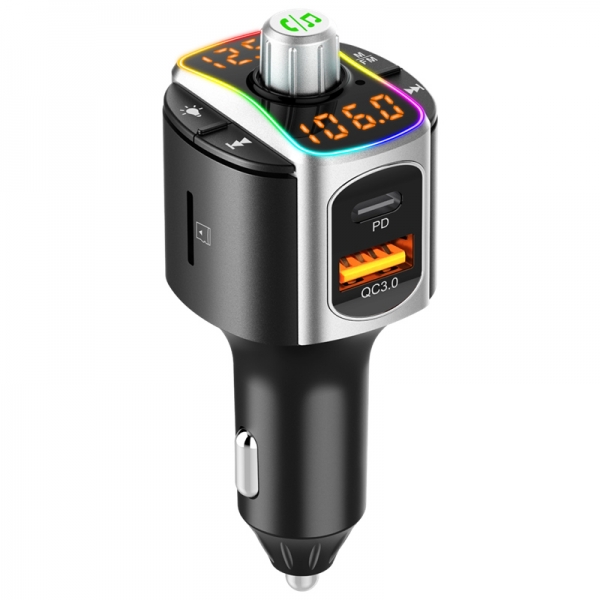Bluetooth Car Charger With Colorful Lampshade BC67